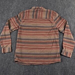 HippyTree Nomad Division Flannel‎ Striped Cotton Long Sleeve Shirt XL Brown Rust